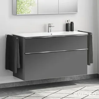 Evineo ineo4 Unterschrank B: 121 cm, 2 Auszüge, mit Griff, für Duravit ME by Starck Waschtisch,, BE0268AN,