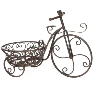 Moritz Blumentopf Pflanzfahrrad 55 x 37 x 27,5 cm, Pflanzkorb Landhausstil Shabby Blumentopfhalter Gartendeko weiß