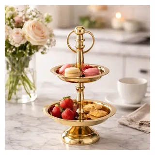 BOLTZE Dekoetagere Etagere Aurelia Zweistufig Gold Metall (1 St)