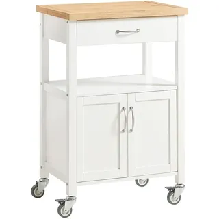 SoBuy Küchenwagen mit Schublade Weiß 60x45x92cm Nordisch