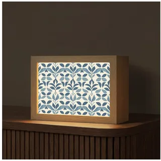 OnlyWow Tischleuchte Lightbox Flora - Modern - Blau, Dimmbar, Farbwechsel, LED, Warmweiß, Kaltweiß, Neutralweiß Einstellbar, Tischlampe, Schreibtischlampe, Desk, Dimmbar, mit Kabel, LED blau 20 cm x 8 cm x 15 cm