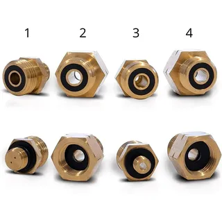 PELMOS Gasflaschen-Adapter JJ-U7AE-I5AV, Set, 4 Adapter für Europa, aus Messing, 4-teilig
