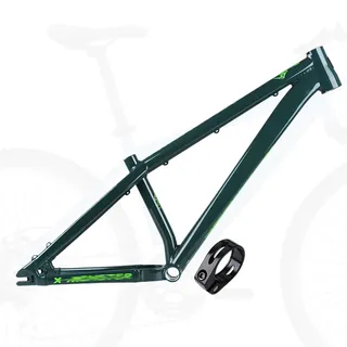 HZXQCVB Dirt Jump 26IN Fahrradrahmen 6061 Aluminiumlegierung AM Hardtail Fahrradrahmen Schnellfreisetzung 10X135mm Mountain Jumper Fahrrad Rahmen Externe Routing(Green)