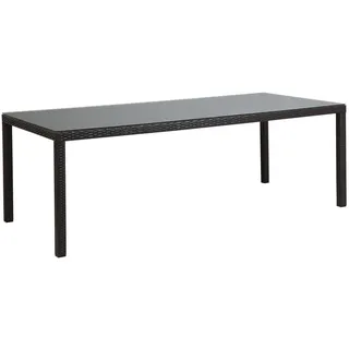 Beliani Beliani, Gartentisch dunkelbraun Polyrattan Aluminium Sicherheitsglas 220x100 cm Outdoor