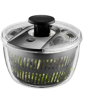 GEFU Salatschleuder 5 l mit Push-Mechanismus - Salat-Trockner | Integrierter Ausgießer und Stopp-Button - Rutschfest mit Silikonring - Ideal für Salat, Kräuter und Gemüse