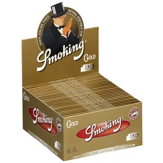 Smoking GOLD 1 Box Smoking® GOLD King Size Papers 50 x 33 Blättchen Long Papers Original®