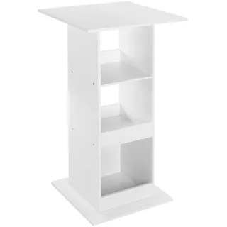 WOLTU Bartisch Bistrotisch Stehtisch Küchentisch Tresentisch Thekentisch, eckiger Tisch mit 3 Regalfächern, für Bar Küche Wohnzimmer, aus Holzwerkstoff, Tischhöhe 109 cm, Weiß