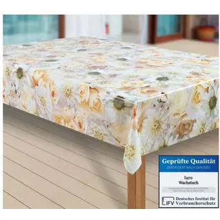Laro Wachstuch-Tischdecke Abwaschbar 80 x 80 cm Gelb
