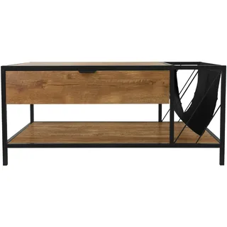 ML-Design Couchtisch mit Schublade und Zeitschriftenfach Wohnzimmertisch Braun 100x54x45cm