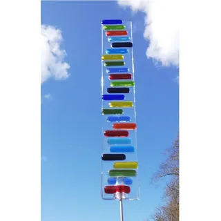Glas-Stadl Die Glas Fusing Manufaktur Gartenstecker Gartendeko Gartenstecker Sonnenfänger Rechteck