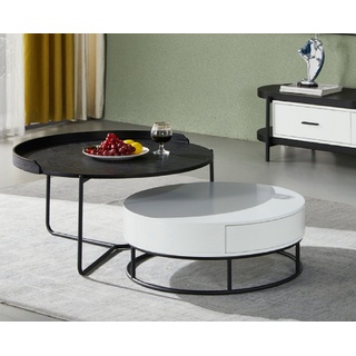JVmoebel Couchtisch Design Couch Tisch Kaffee Beistell Luxus Rund Tische 2x Set Modern Neu (2-St., 2x Couchtische), Made in Europe schwarz