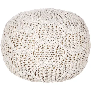 Beliani Pouf Baumwolle Makramee 50 x 50 x 35 cm TRIMAN