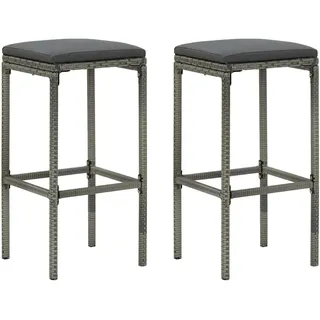 vidaXL Barhocker mit Kissen 2 Stk. Grau