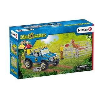 Schleich® Dinosaurs 41464 Geländewagen mit Dino-Außenposten Spielfiguren-Set