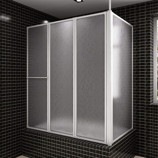 Lechnical 4 Faltwände - Duschwand Duschabtrennung Faltwand für Badewanne Duschwand Badewannenaufsatz Badewannenfaltwand 70 x 120 x 140 cm