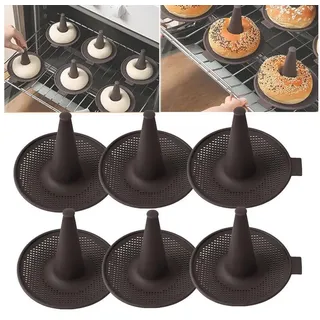 LuxusKollektion Donutform 6er Bagel/Donut Backform Silikon Braun Kinder