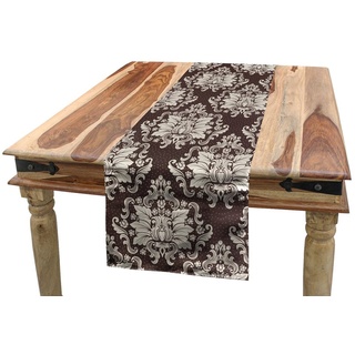 Abakuhaus Tischläufer Esszimmer Küche Rechteckiger Dekorativer Tischläufer, Damast Victorian Blooming Laub beige|braun 40 cm x 180 cm