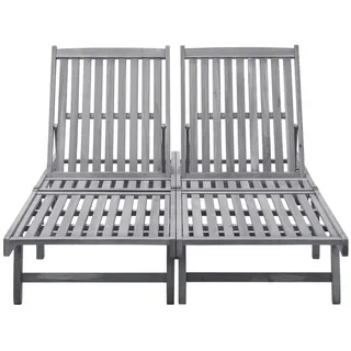 vidaXL Doppel-Sonnenliege 115 x 65 x 85 cm Grau