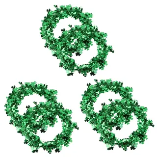 IMIKEYA 6 STK Irische Partei Drahtgirlanden Kleeblätter Drahtgirlande Baumschmuck Glänzender Kranz Zum Aufhängen Decoraciones para Sala De Casa Irischer Lametta-Kranz Metall Trick Plastik