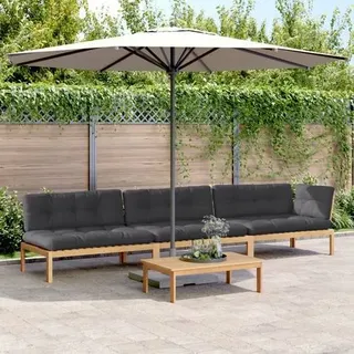 vidaXL 4-tlg. Garten-Sofagarnitur aus Paletten mit Kissen Akazienholz