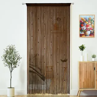 Fadenvorhang 100 x 200 cm, dunkelbraun, Polyester, für Tür