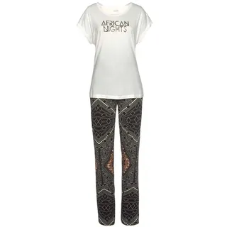 LASCANA Pyjama Ethno-Design Braun 44/46