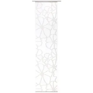 Verdi Flächenvorhang FLORA, Weiß - 60 x 245 cm - Polyester - inkl. Technik