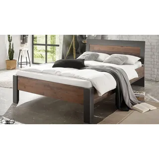 Bettgestell 140x200 cm Old Mix Matera Industrial Schlafzimmer Bett Brooklyn