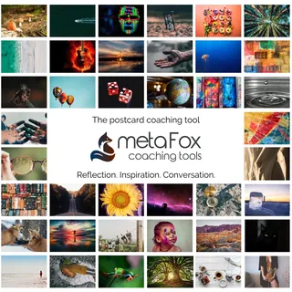 metaFox - 52 Coaching Picture Cards ORIGINAL - Conversation Starter Cards and Facilitation Tools for Coaching, Workshop, Training, and Therapy - Team Building Cards as Icebreaker Game
