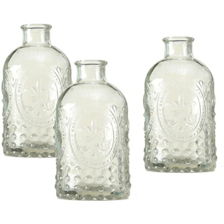 Spetebo Dekovase Vase Country 3er Set - Klarglas (3er Set, 3 St., 3 Vasen), Glas, modern, Wanddicke von ca. 0,4 cm weiß