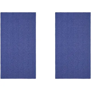 WestCraft Geschirrtuch Grubentuch Grubentücher Küchentuch Halbleinen - 50 x 100 cm - kariert, (2-tlg), DAS ORIGINAL! waschbar bis 95 Grad Geschirrtuch aus Leinen & Baumwolle blau 50 cm x 100 cm