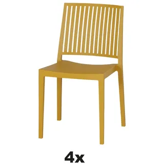 Siena Garden Stapelstuhl-Set Lane 4-teilig Mustard