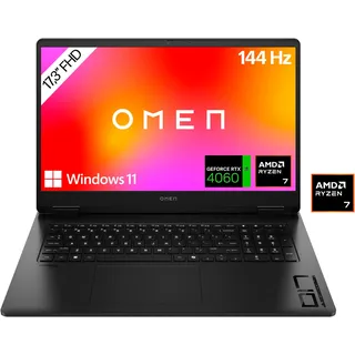 HP Gaming-Notebook »Omen 17-db0277ng«, 43,9 cm, / 17,3 Zoll, AMD, Ryzen 7, GeForce RTX 4060, 512 GB SSD, , 70456511-0 schwarz 16 GB RAM   512 GB SSD