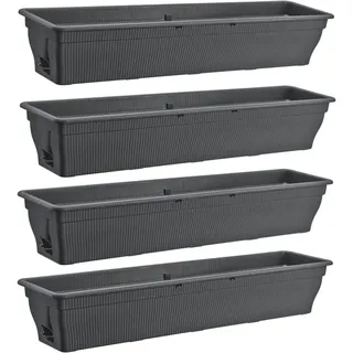 Buri Balkonkasten 100 x 24 x 17 cm Grau