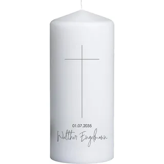 Trauerkerze im Design "Zartes Kreuz" - Andachtsvolle Kerzen einfach online bei wunderkarten gestalten und bestellen