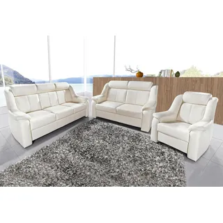 sit&more Polstergarnitur 3-2-1 Garnitur Kunstleder 3-Sitzer + 2-Sitzer + Sessel Weiß