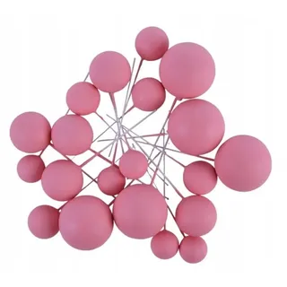Festivalartikel Tortenstecker Tortendekoration Kugeln am Stiel Gold Topper Ball goldenen Kugeln rosa|silberfarben