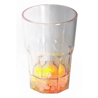 LED-Highlights Led Glas Becher Cocktailglas 400 ml Farbwechsel bunt Batterie wechselbar Bar Kunststoff Led Trinkglas beleuchtet leuchtendes Glas Leuchtglas