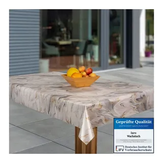 Laro Wachstuch-Tischdecke 130 x 180 cm Beige Braun