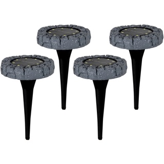 Näve LED-Solar-Bodenleuchte 4er-Set mit Erdspieß 12,5 cm