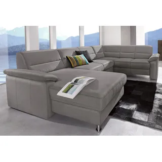 sit&more Wohnlandschaft Kunstleder U-Form 3-Sitzer Blau/Grau