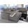 U-Form 3-Sitzer Blau/Grau
