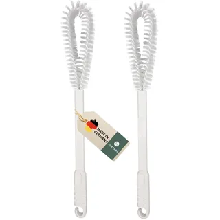 2er Set Urinalbürste, Made in Germany, Bürste zur Urinal WC Reinigung, Biegsame Urinal Reinigungsbürste, Schmale Klobürste für Urinale, Zubehör Pflege von Urinalen und kleinen Ausläufen