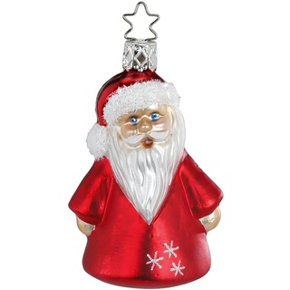 Christbaumschmuck Glas 8.5cm Weihnachtsmann mundgeblasen handbemalt Weihnachtskugeln rot weiß