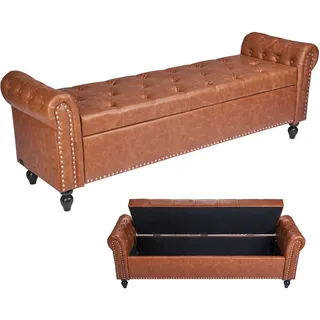 Vevor Sitzbank Ottomane Braun 46 x 166 x 56 cm