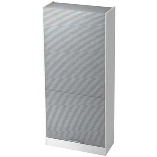 bümö serie-xdkb Rollladenschrank 90 x 40 x 200,40 cm Weiß/Silber