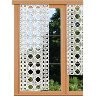 Schiebepaneele Miray aus Echter Vogtländischer Spitze in ecrú - Landhaus-Flächengardine in moderner Optik Schiebevorhang mit geometrischem Stickerei-Muster | Flächenvorhang Höhe x Breite 173 x 30 cm