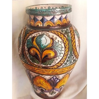 Casa Padrino Luxus Barock Vase Mehrfarbig - Handgefertigte Barockstil Keramik Blumenvase - Barock Deko Accessoires - Luxus Qualität - Made in Italy