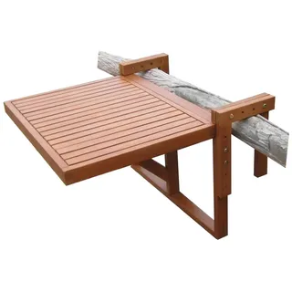 Spetebo Balkonhängetisch Teak Holz Balkon Hängetisch 65 x 64 cm (Stück, 1-St., Hängetisch), Eukalyptus Klapptisch zum Einhängen beige