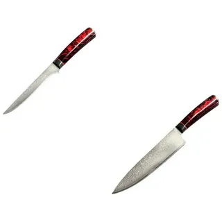 Grillfürst Damast Messerset 20,5 cm-15 cm